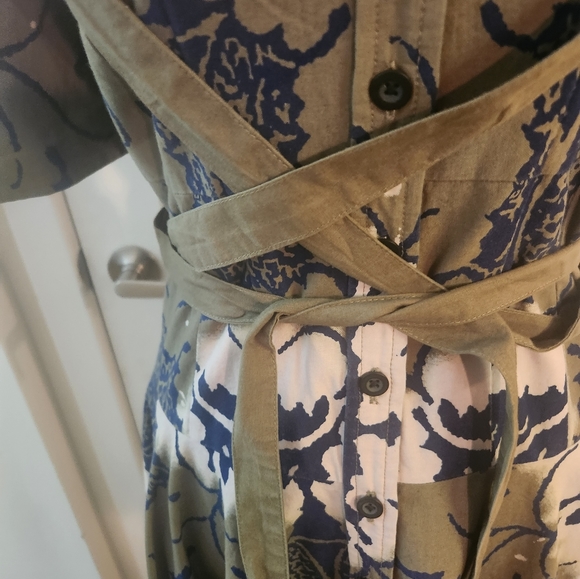 Making the Cut Season olive lace up midi Shirt Dress Sz XS New with tags - Picture 10 of 14